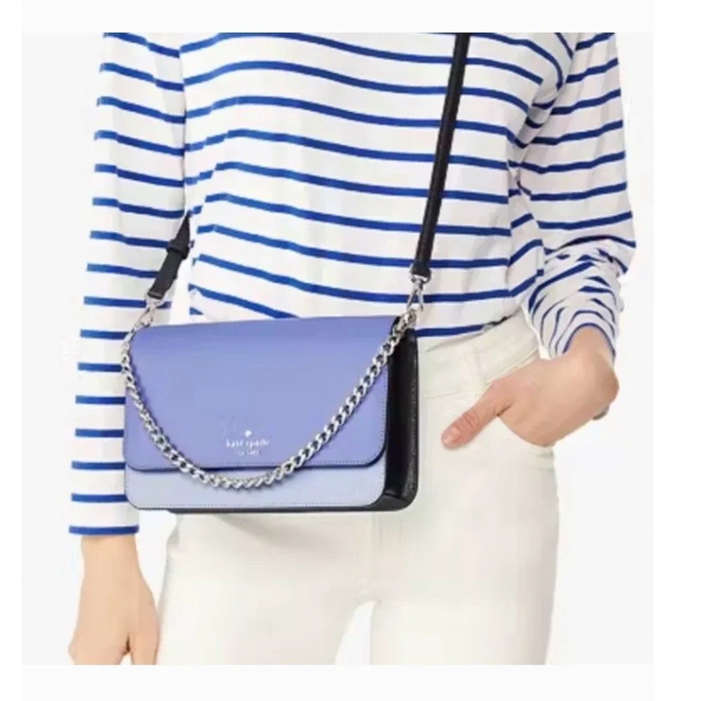 Kate Spade Madison Flap Convertible‎ Crossbody Saffiano Leather Blue KC623 NEW